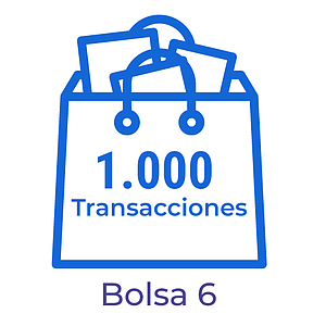 Bolsa con 1000 transacciones para el procesamiento de documentos electrónicos