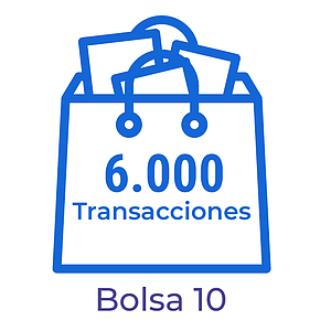 Bolsa con 6000 transacciones para el procesamiento de documentos electrónicos